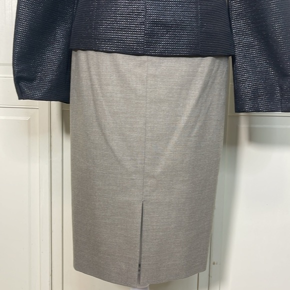Doncaster 2Pc Women’s Suit Skirt Sz 8 Black Beige Embellished Collarless Career - Picture 12 of 16